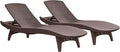Keter Set of 2 Pacific Sun Lounge Chair Outdoor Chaise Pool Chairs by Keter