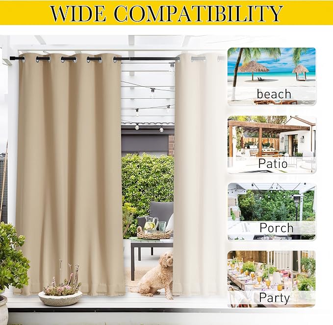 NICETOWN 2 Panels Outdoor Curtains - Image 8