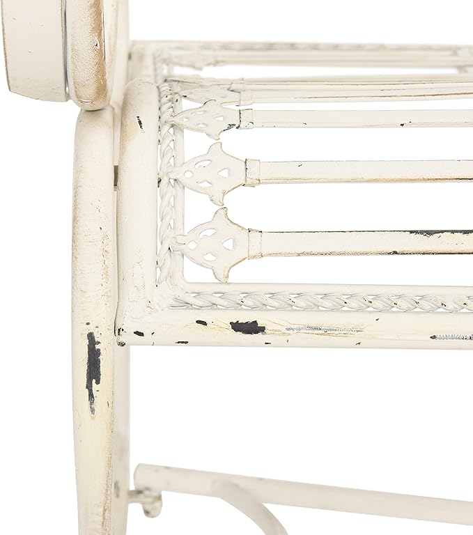Safavieh PAT5017A Collection Adina Antique White Wrought Iron 51.25" Outdoor - Image 7