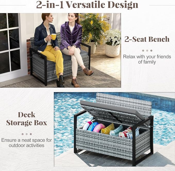 Tangkula 40 Gallon Outdoor Bench - Image 5