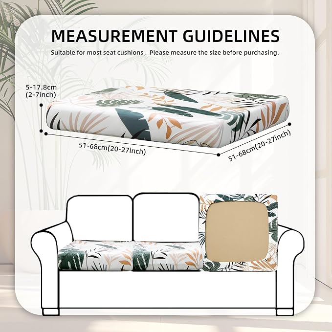 8Pcs Stretch Patio Cushion Covers, Outdoor Couch Covers Replacement, Outdoor - Image 2