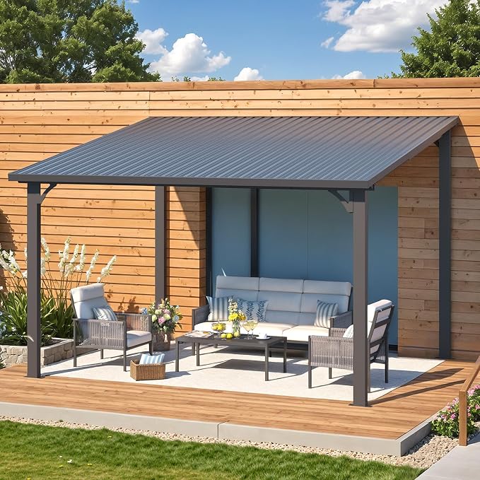 AECOJOY 12' x 10' Outdoor Hardtop Pergola Gazebo - Image 6