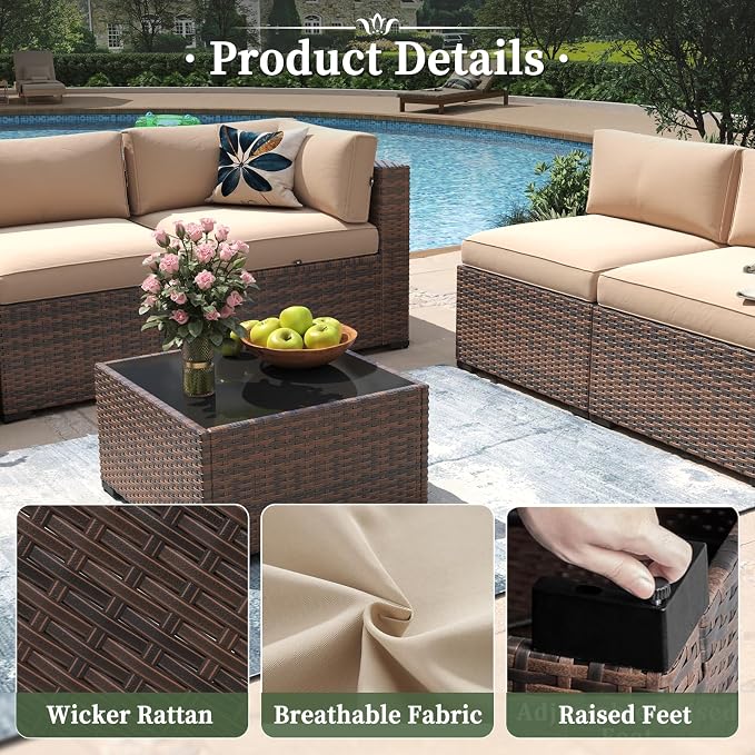 Aoxun 12 Piece Patio Furniture Set - Image 8