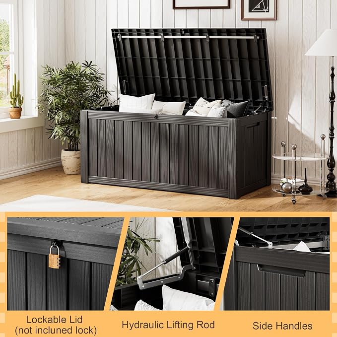 Outdoor Storage Box, Resin Deck Boxes Indoor and outdoor, Waterproof Storage - Image 3