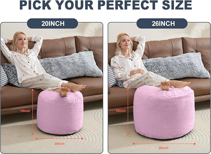 Pouf Ottoman Foot Stools with Foam Small Ottoman - Image 2