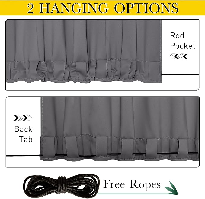 NICETOWN 2 Panels Outdoor Curtains - Image 3