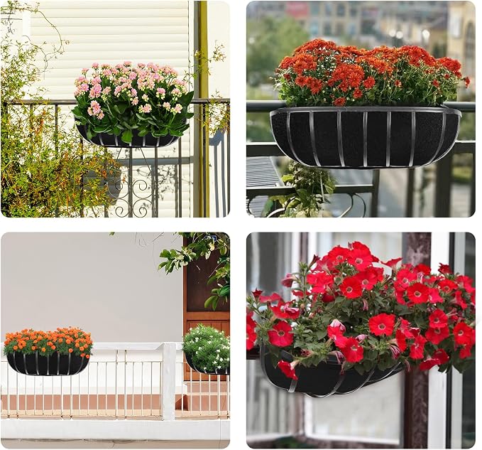 2PCS 36Inch Upgraded Planter Basket Liners Fabric Window Box Liners Felt Trough - Image 6