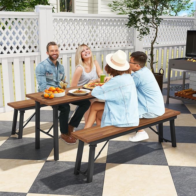 Tangkula 59" Narrow Outdoor Dining Table - Image 4