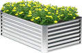 4x2x2FT Galvanized Raised Garden Bed, Planter Raised Beds-Metal Garden Box by Home