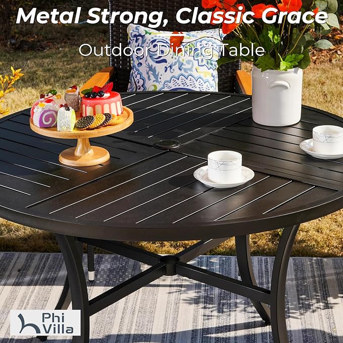 PHI VILLA 5 Piece Outdoor Dining Table Set - Image 2