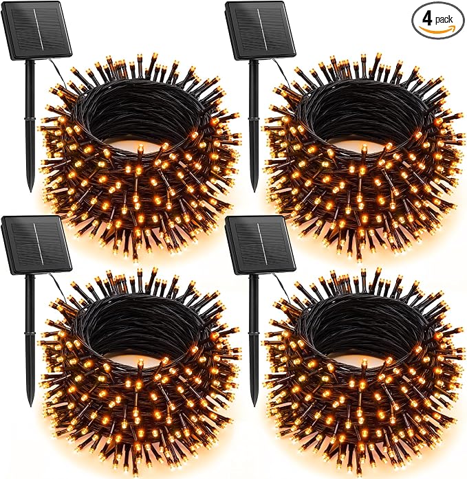 Brightown 4 Pack Solar Halloween Lights, Total 184FT 480 LED Solar String by Brightown