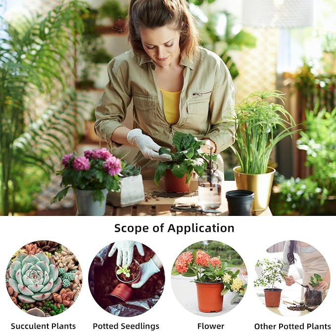 Plant Nursery Pot/Pots 100 Pcs 6" Plastic Small Plants Pots Flower Pots Seed - Image 6