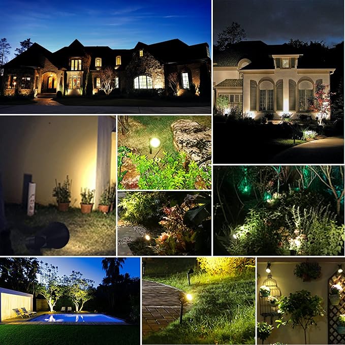 MEIHONG Solar Spot Lights Outdoor, Warm White LED Landscape Lamp Dusk to Dawn - Image 2