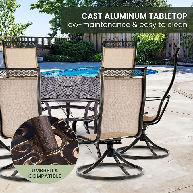 Hanover Manor 7-Piece Outdoor Dining Set - Image 6