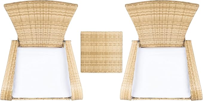 SAFAVIEH Outdoor Collection Edna Natural/White Cushion 3-Piece Lounge Set - Image 6