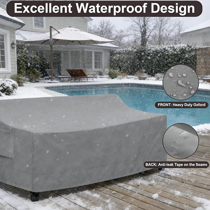 PureFit Outdoor Couch Cover Waterproof Patio Sofa Furniture Covers, 3-Seater - Image 4