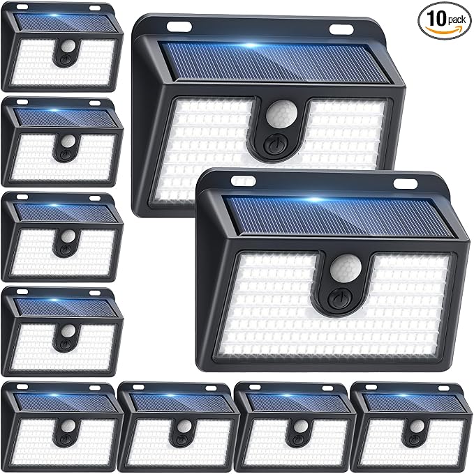 Solar Motion Sensor Outdoor Lights, Super Bright Solar Lights Outdoor Waterproof by Claoner