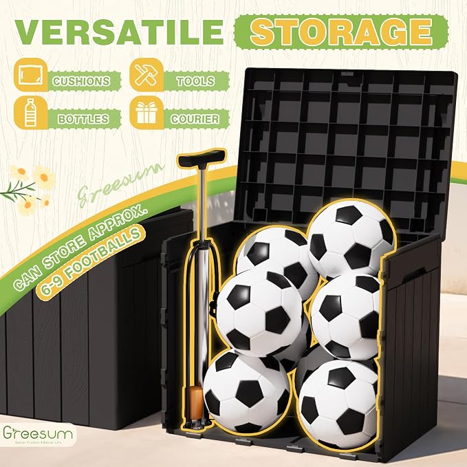 Greesum 31 Gallon Deck Box for Outside, All Weather Outdoor Storage Boxes for - Image 6