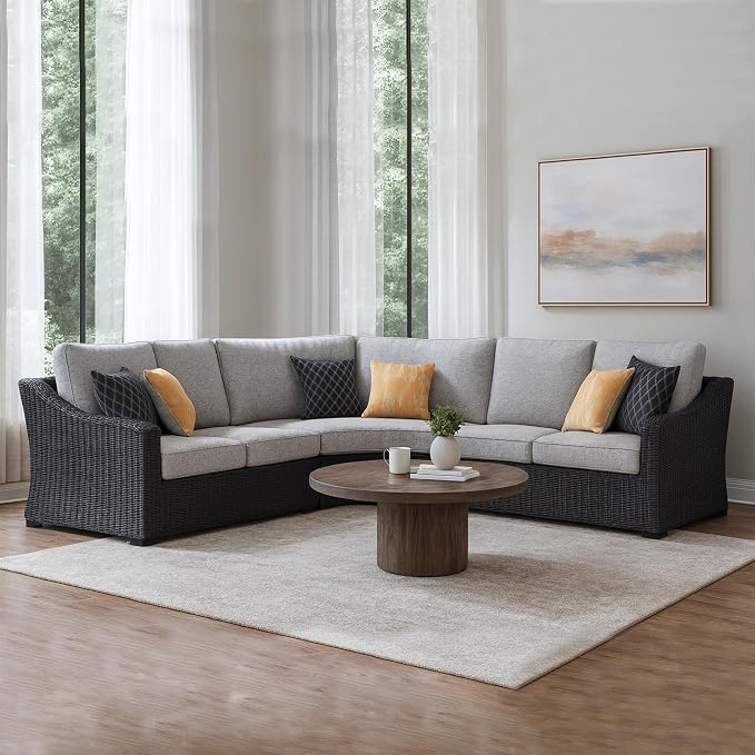 Signature Design by Ashley Beachcroft Curved Modern 3-Piece Outdoor Sectional - Image 2