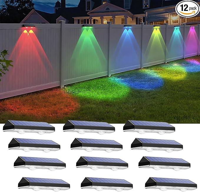 Solar Fence Lights Outdoor by LIANGLOME
