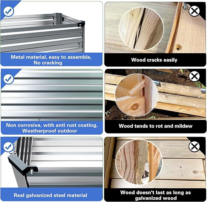 2PCS Galvanized Raised Garden Bed - Image 3
