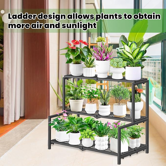 3 Tier Stair Style Metal Plant Stand - Image 8