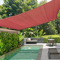 KANAGAWA Sun Shade Sail Curved 24'X24' Rust Red Rectangle Outdoor Shade Cover by KANAGAWA