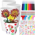 Funnymoom 48 Set Paintable Flower Pot Craft Kit DIY Spring Pots Craft by Funnymoom