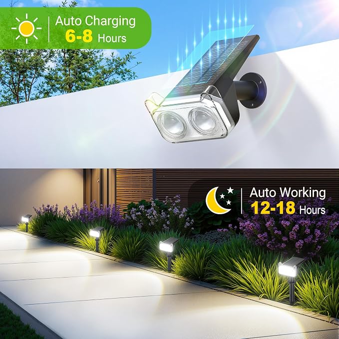 LETMY New Upgrade Solar Spot Lights Outdoor Waterproof - Image 8