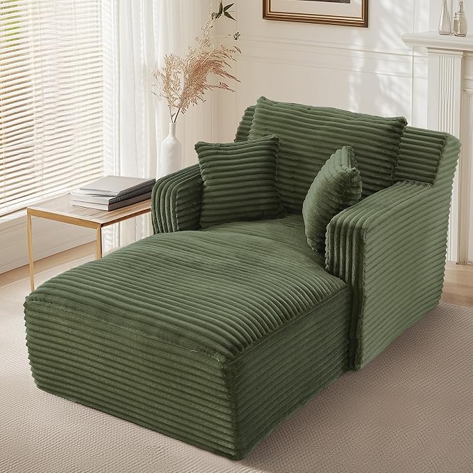 65.4" Chaise Lounge Chair Indoor, Oversized Boneless Couch Comfy Upholstered by VEPXXP
