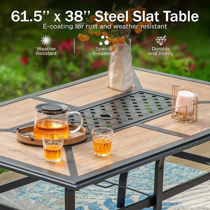 PHI VILLA Outdoor Patio Dining Set - Image 5