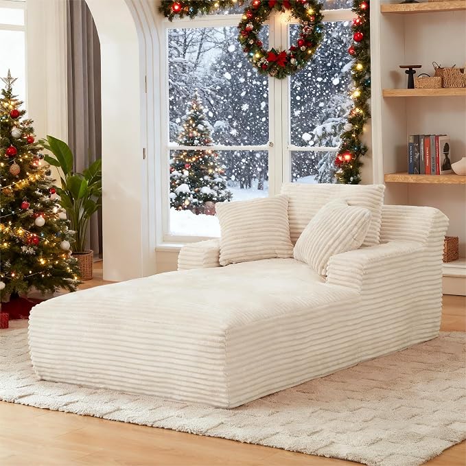 78.7" Chaise Lounge Chair Indoor, Oversized Boneless Couch Comfy Upholstered - Image 8