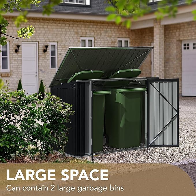 Devoko Outdoor Storage Shed 5.8 x 3.3 FT Metal Trash Shed Waterproof Outside - Image 4