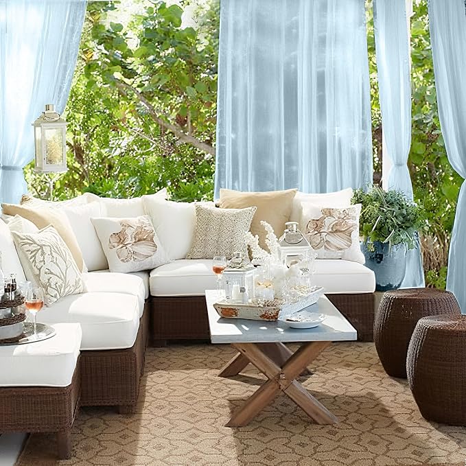 RYB HOME Sheer Curtains Outdoor - Image 4