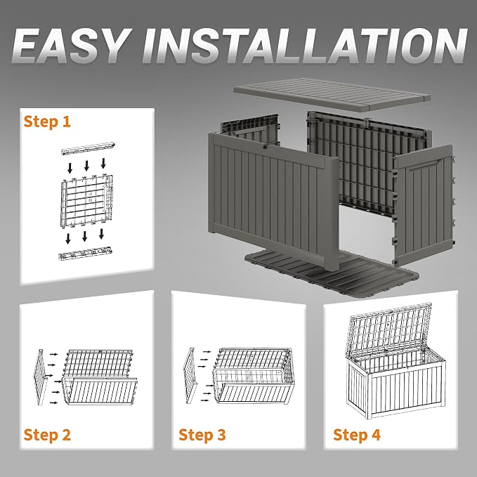 Outdoor Storage Box, Resin Deck Boxes Indoor and outdoor, Waterproof Storage - Image 6