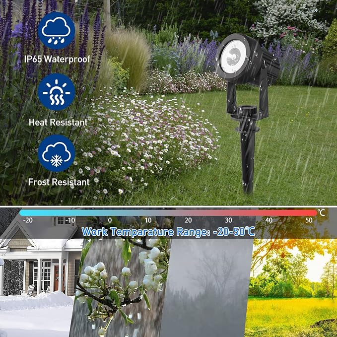 T-SUNUS Christmas Solar Landscape Spotlights 4 Pack Warm White 3000K, Spot - Image 4