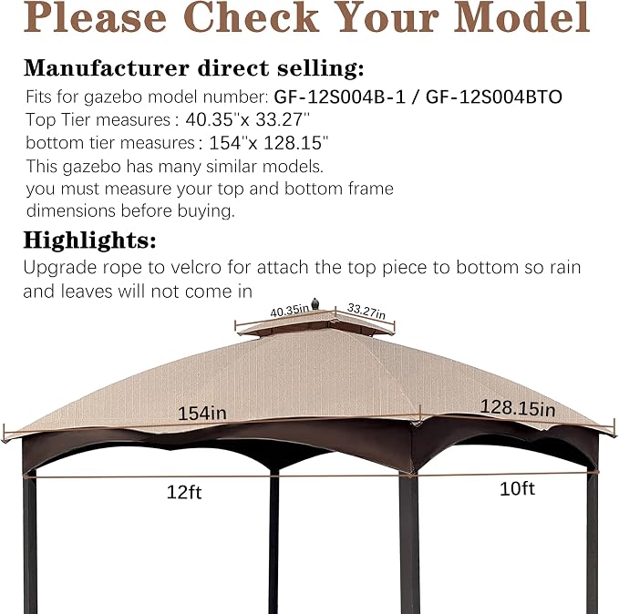 SCOCANOPY Light Beige Ripstop Replacement Top - Image 2