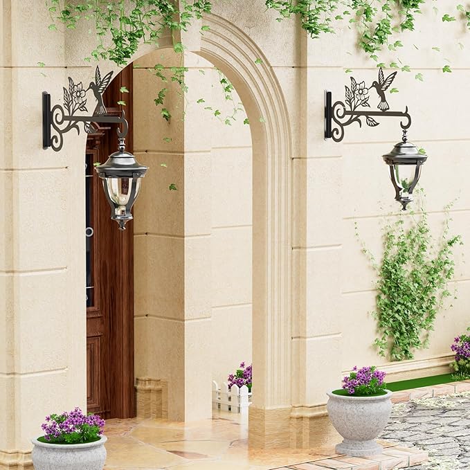 4-Pack Aesthetic Plant Hangers Outdoor – 10 Inch Metal Hanging Plant Bracket - Image 3