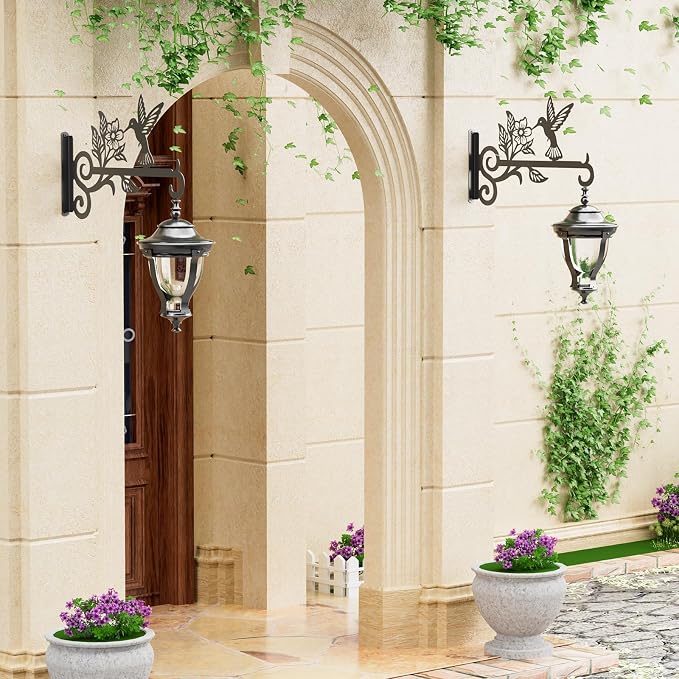 2-Pack Aesthetic Plant Hangers Outdoor – 10 Inch Metal Hanging Plant Bracket - Image 3