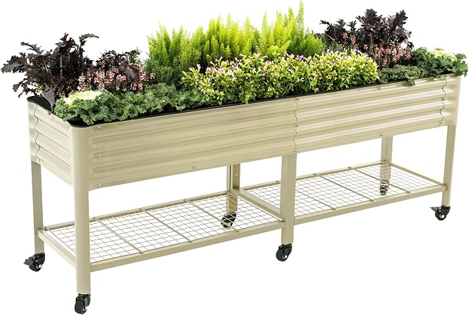 Rolling Elevated Raised Garden Bed-V Series, 1400 Lbs Weight Capacity, Outdoor by VegoGarden