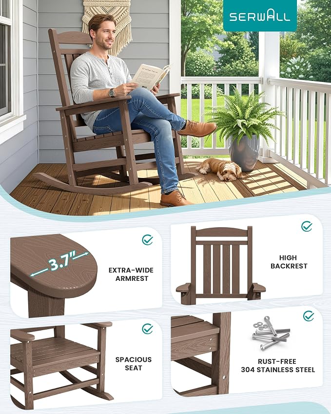 SERWALL HDPE Outdoor Rocking Chair - Image 5