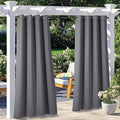 NICETOWN 2 Panels Patio Outdoor Curtains Grey Waterproof, Thermal Insulated by NICETOWN