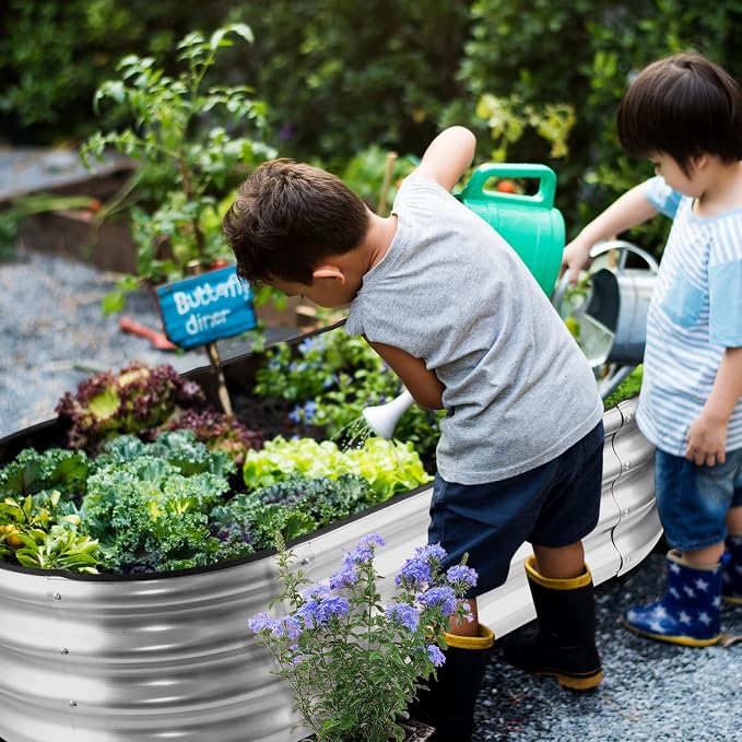 JERIA Raised Garden Bed, Galvanized Raised 4×2×1ft Planter Boxes Outdoor - Image 6