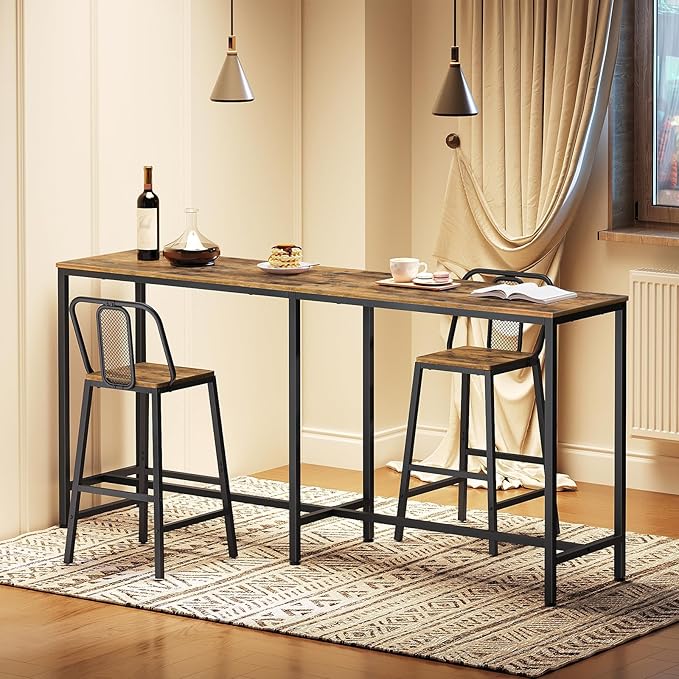 70.8" Long Bar Table, Counter Bar Height Table, High Top Table, Rectangular - Image 2
