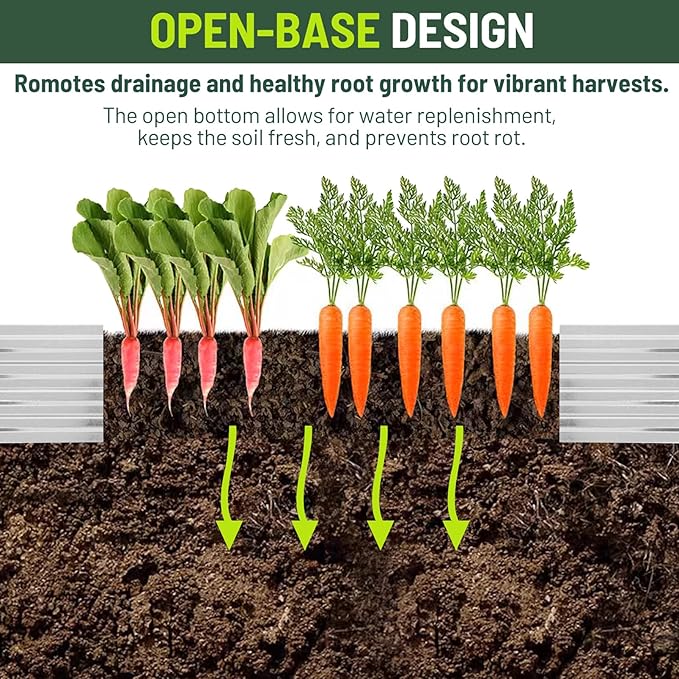 2 Pack 6x3x1FT Galvanized Metal Raised Garden Bed Kit - Image 4
