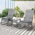 Outdoor Rocking Chair 3 Pieces High-Backed Rocking Chair Patio Rocking Chairs by Unknown