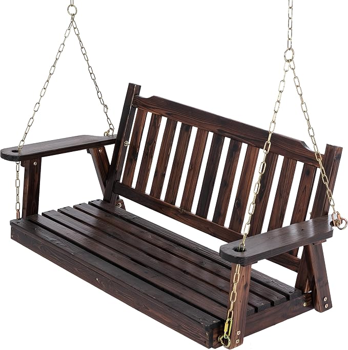 Anraja Wooden Porch Swing 2-Seater, Bench Swing by Anraja