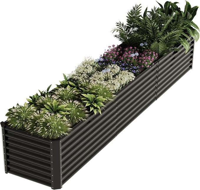 12x2x2ft Raised Garden Beds Outdoor Kit, Galvanized Planter Garden Boxes Outdoor by kingddeergardenbed