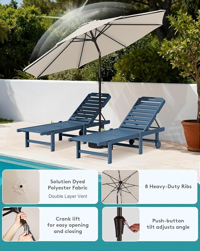 SERWALL Outdoor Chaise Lounge Set of 2 - Image 5