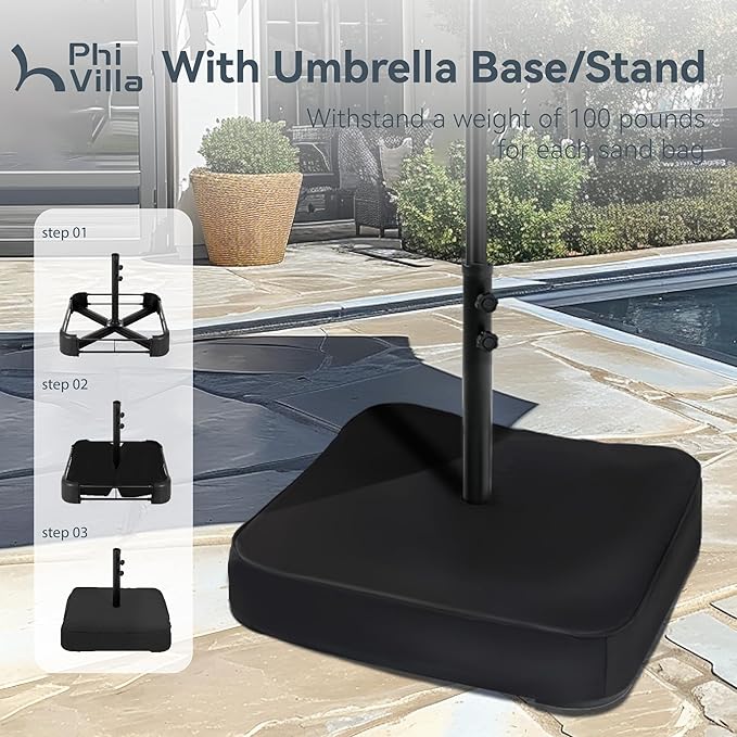 PHI VILLA 15ft Patio Umbrella Double-Sided Outdoor Market Extra Large Umbrella - Image 3
